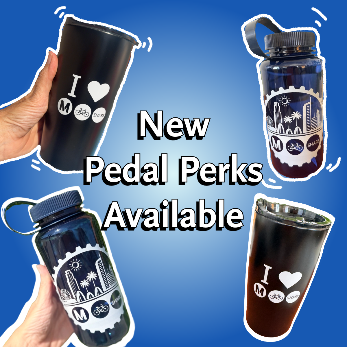 New Pedal Perk Water Bottle and Limited Edition TumblerNew Pedal Perk Water Bottle and Limited Edition Tumbler